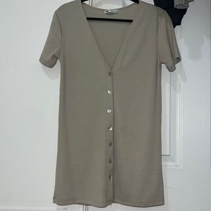 ZARA button up short sleeve top